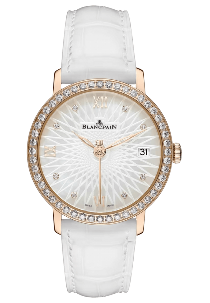 Blancpain Villeret Ultraplate Red Gold Diamond Mother of Pearl Ladies Watch - 6604 2944 55A