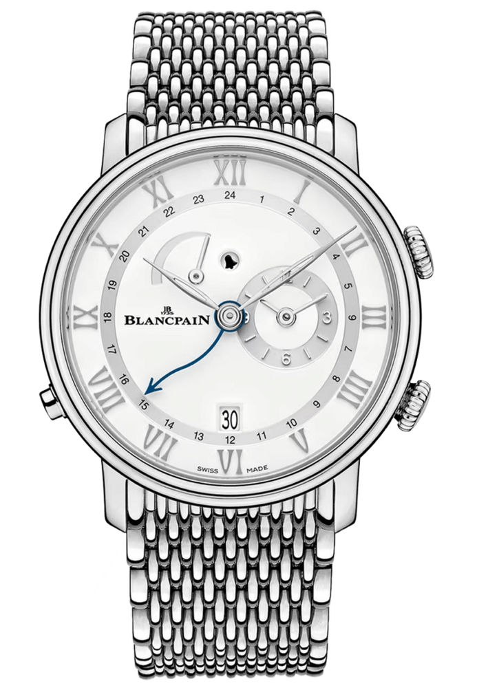 Blancpain Villeret Reveil GMT Steel Mille Mailles Men's Watch - 6640 1127 MMB