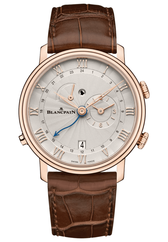 Blancpain Villeret Reveil GMT Red Gold Alligator Men's Watch - 6640 3642 55B