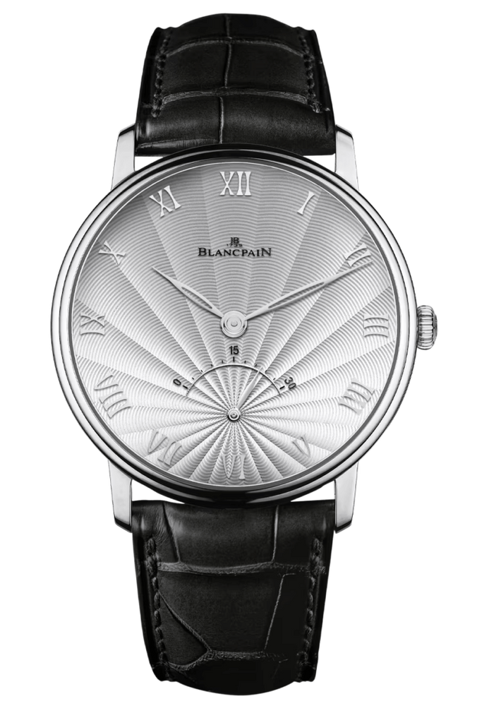 Blancpain Villeret Ultraplate Retrograde White Gold Black Alligator Men's Watch - 6653 1542 55B