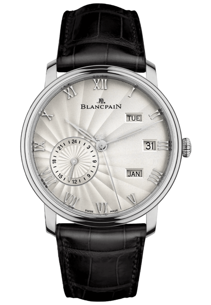Blancpain Villeret Quantieme Annuel GMT White Gold Black Alligator Men's Watch - 6670 1542 55B