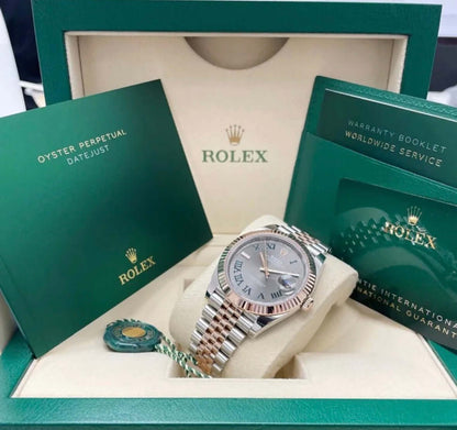 Rolex Datejust 41 Wimbledon 126331 Two Tone Everose with box and papers in presentation case.