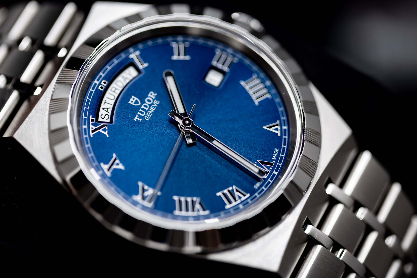 Tudor Royal 41 Blue Dial Day Date Stainless Steel M28600-0005