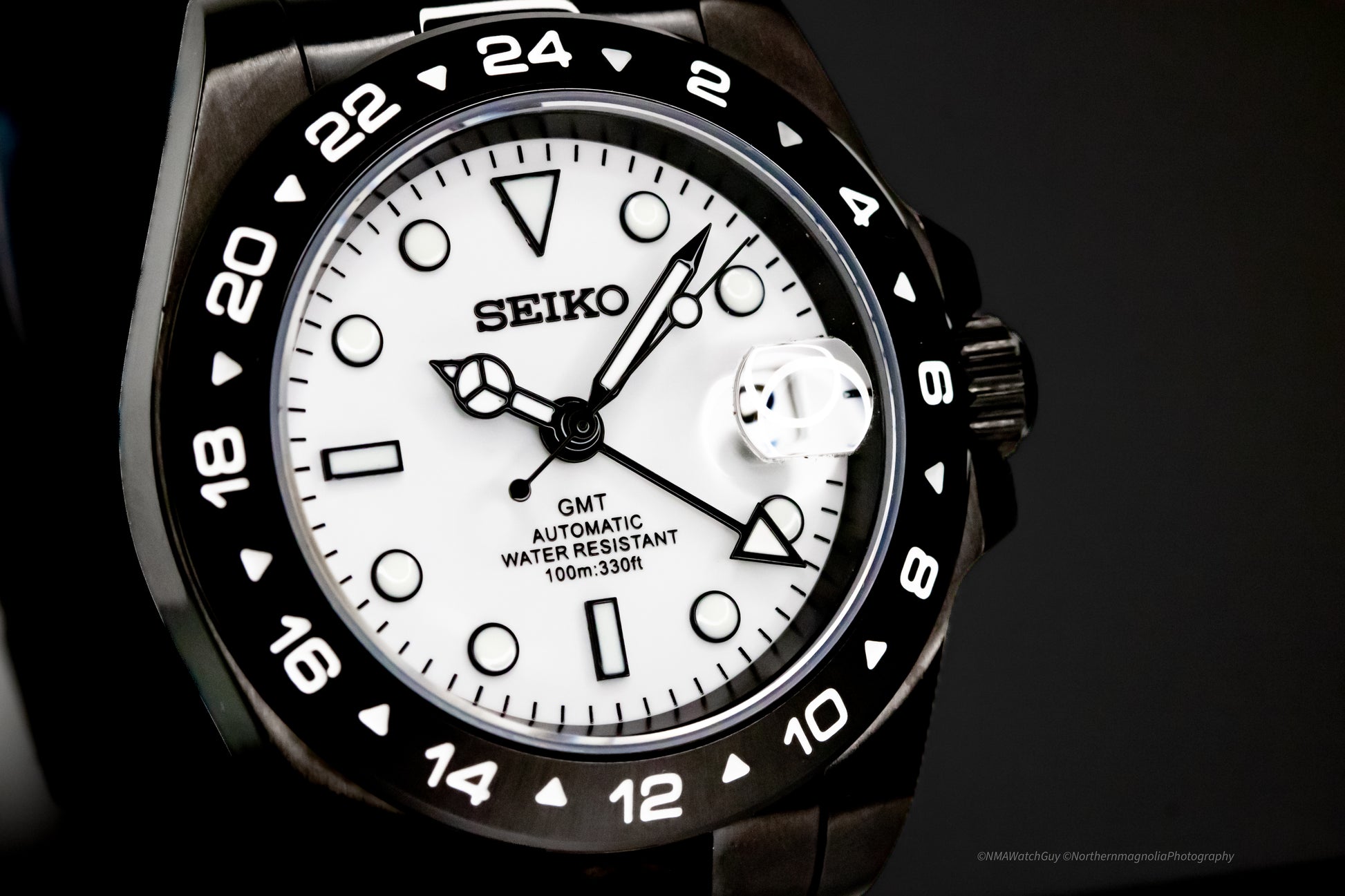 Black Seikomod Explorer II GMT image 2