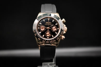 Seikomod Daytona negro y dorado