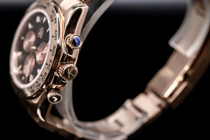 Kingdom 7750 Automatic Chronograph in rose gold with detailed pushers and intricate design, showcasing precision and luxury.