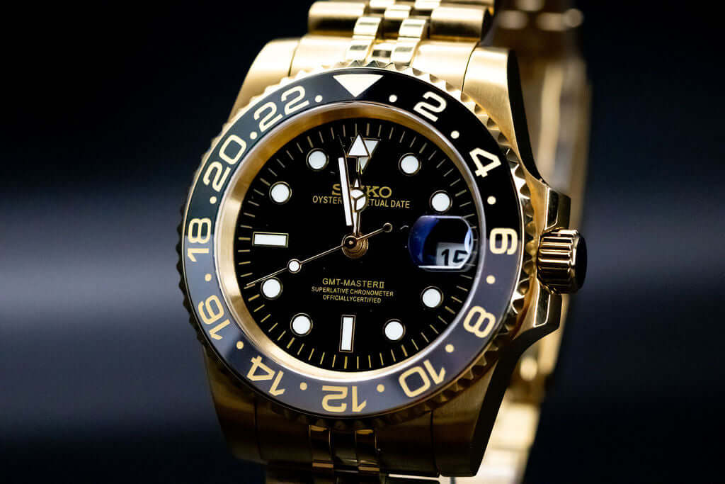 Seikomod Gold Zombie GMT - Custom NH34 Automatic Watch – Kingdom