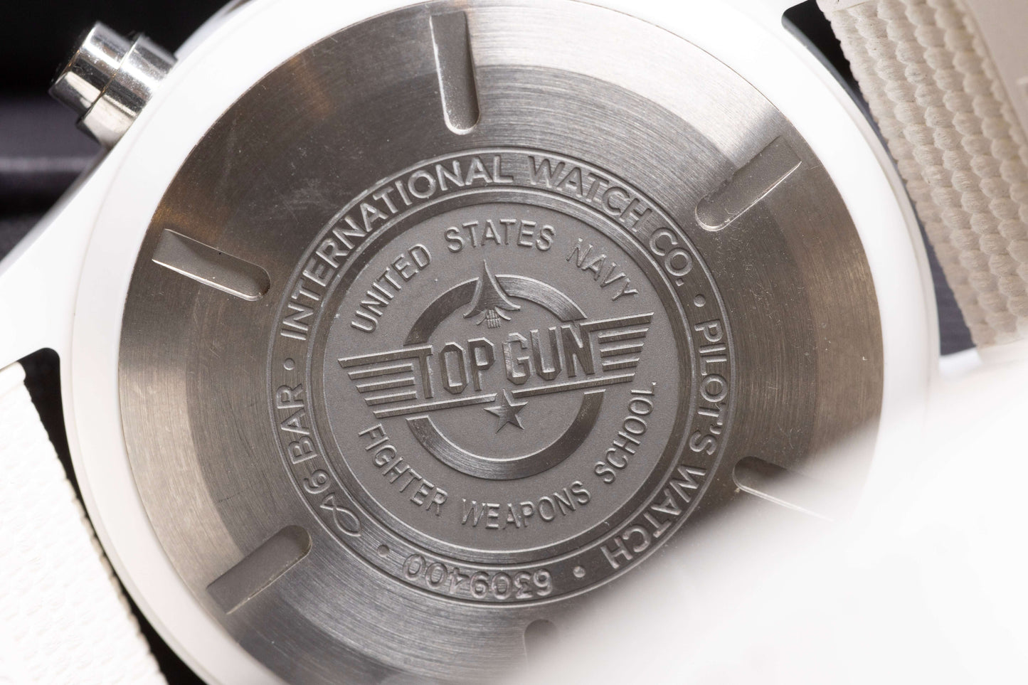 2022 IWC Pilot’s Watch Chronograph TOP GUN “Lake Tahoe” 44.5mm White Ceramic – Ref. IW389105 | Full Set case back engraving.