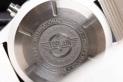 2022 IWC Pilot’s Watch Chronograph TOP GUN “Lake Tahoe” 44.5mm White Ceramic – Ref. IW389105 | Full Set case back engraving.