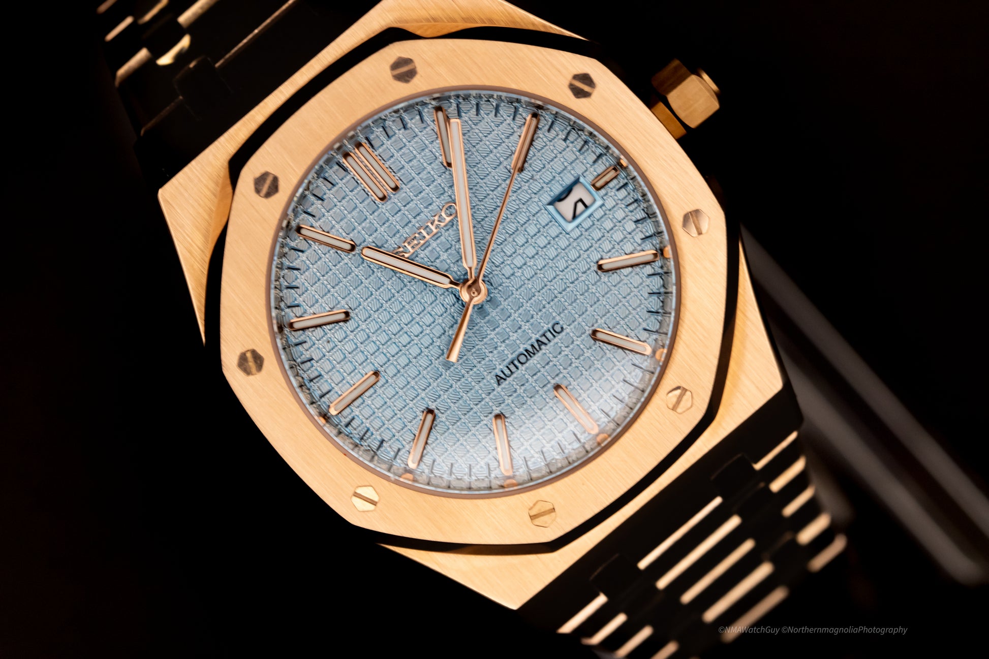 Seikomod Oak Rose Gold - SkyBlue image 3