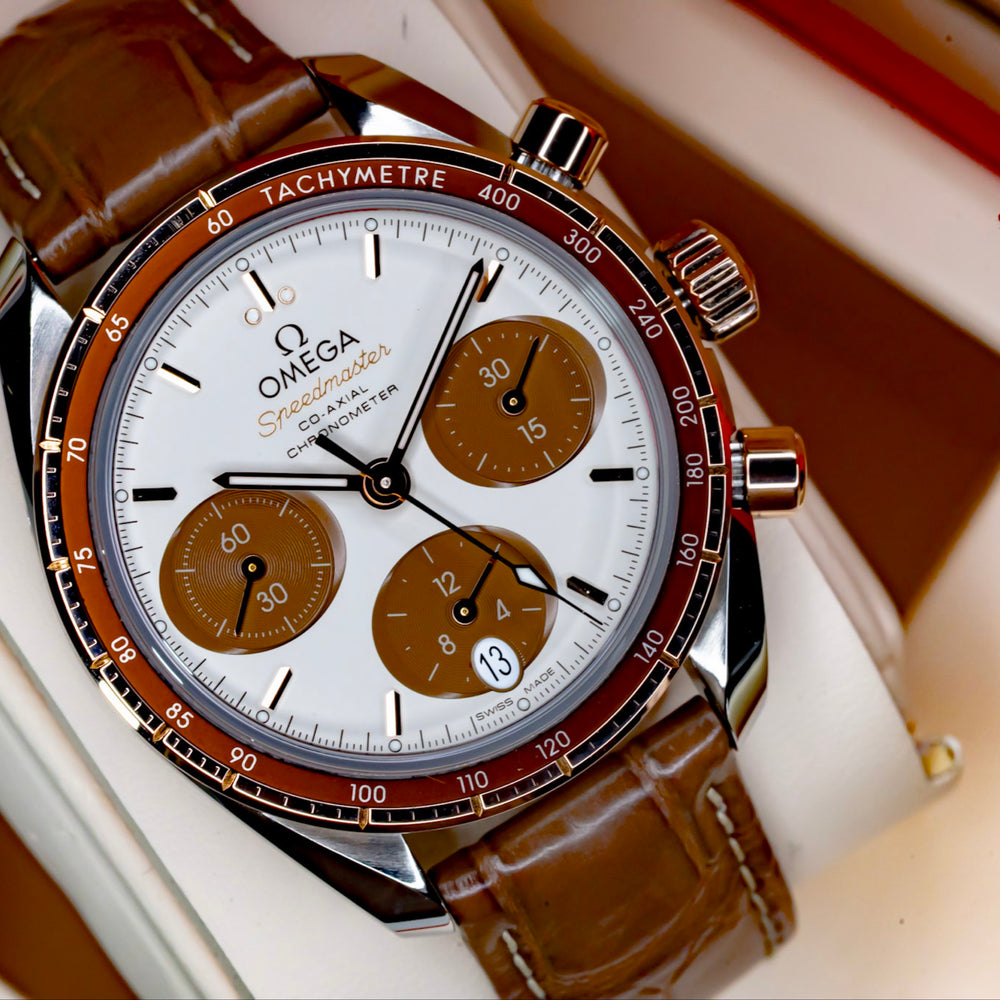 2024 Omega Speedmaster 38 Chrono "Cappuccino" Complete Set