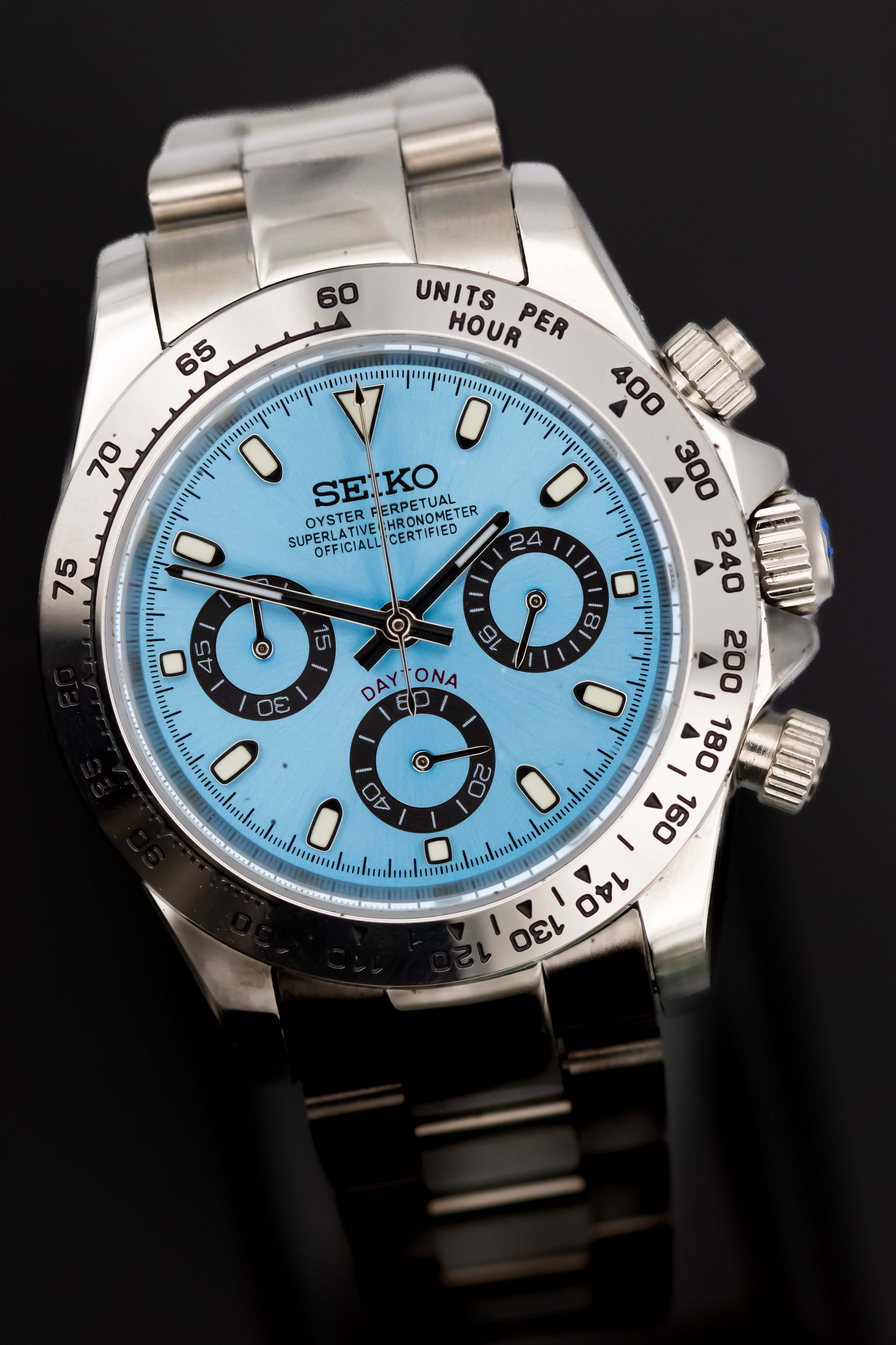 Seikomod Silver Daytona - Ice Blue Dial Watch – Kingdom