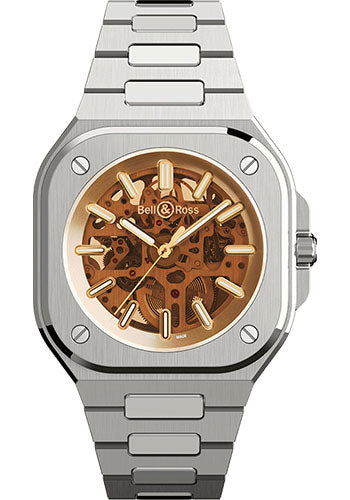 Bell & Ross BR 05 Skeleton Golden - Steel Bracelet