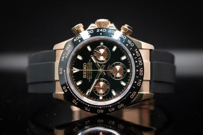 Seikomod Daytona negro y dorado
