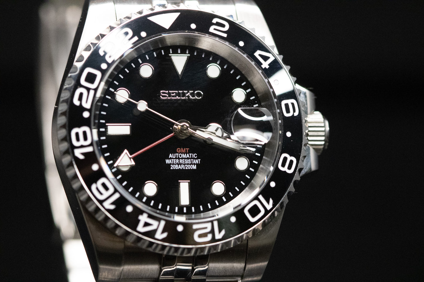 Seikomod Black on Black GMT