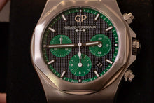 Girard Perregaux Laureato Chronograph 42mm Limited Edition with green subdials and black waffle dial.