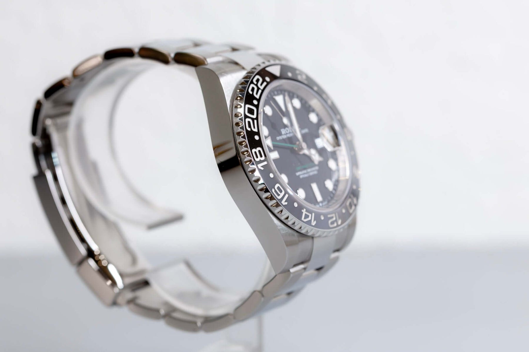 2025 Rolex GMT-Master II Bruce Wayne showcasing the Cerachrom bezel and Jubilee bracelet detail.