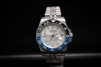 Seiko Mod “Batman” GMT – Meteorite Dial, Ceramic Bezel, Automatic Watch