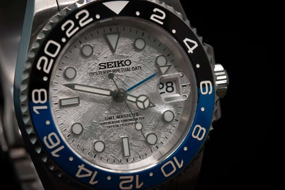 Seiko Mod “Batman” GMT – Meteorite Dial, Ceramic Bezel, Automatic Watch