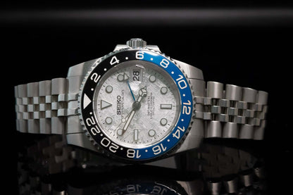 Seiko Mod “Batman” GMT – Meteorite Dial, Ceramic Bezel, Automatic Watch