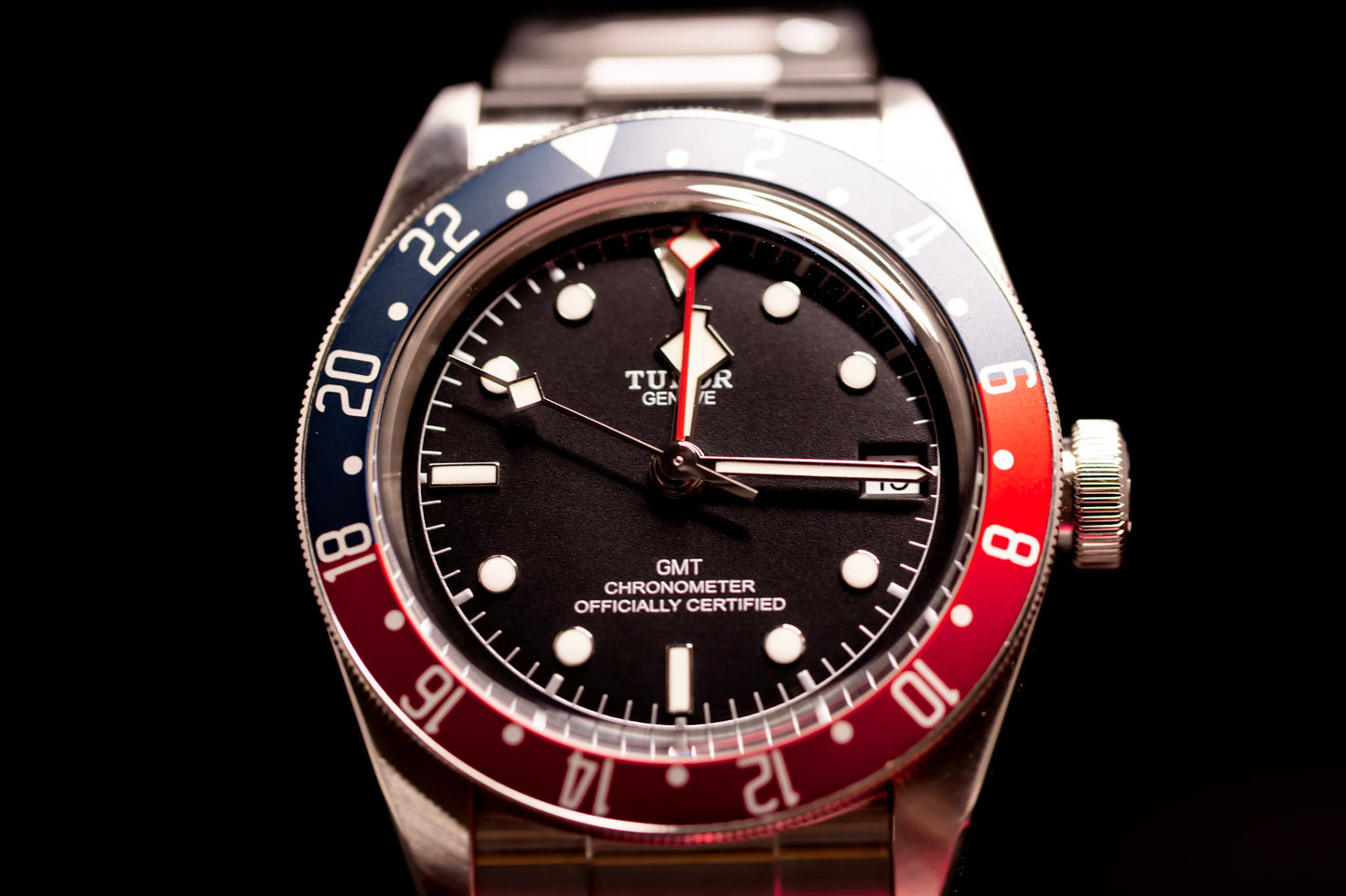 TUDOR Black Bay GMT Pepsi Bezel 41mm M79830RB-0003 Automatic Watch Full Set with red and blue bezel.