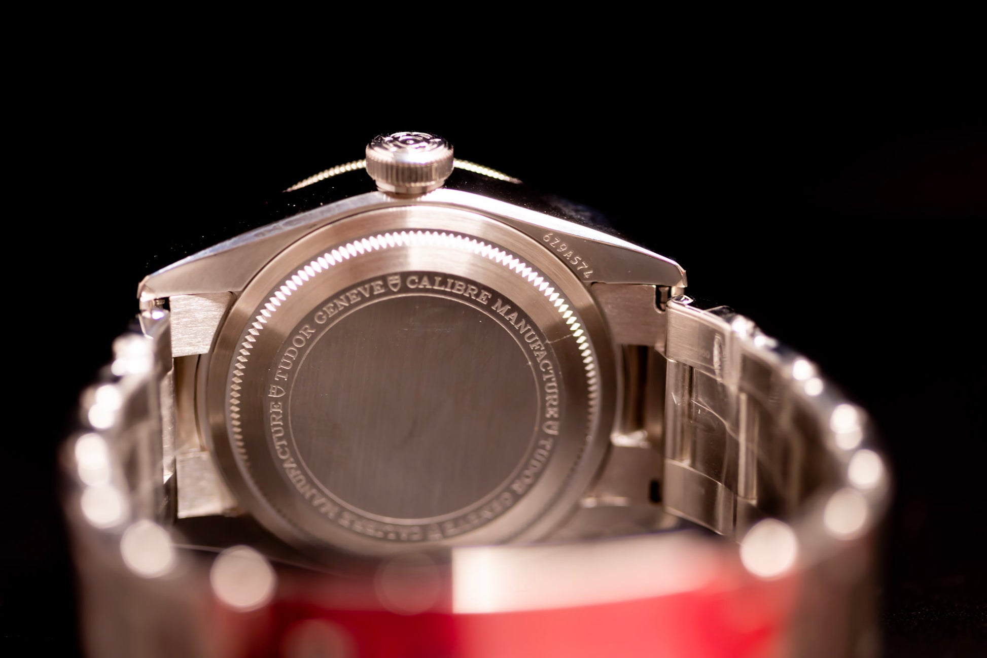 TUDOR Black Bay GMT Pepsi Bezel 41mm M79830RB-0003 Automatic Watch Full Set case back view with intricate details.