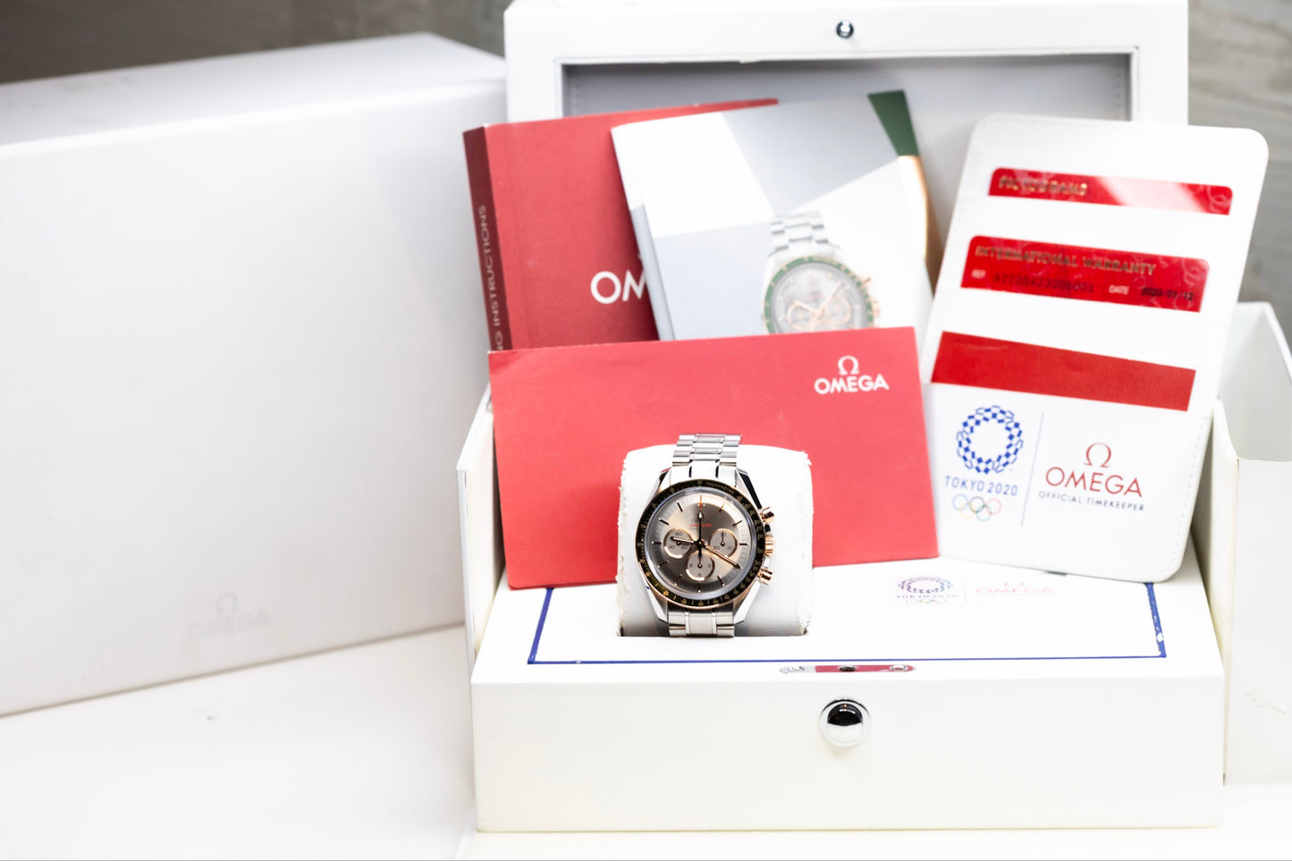 2020 Omega Speedmaster Chrono "Tokyo" Limited Edition Complete Set!