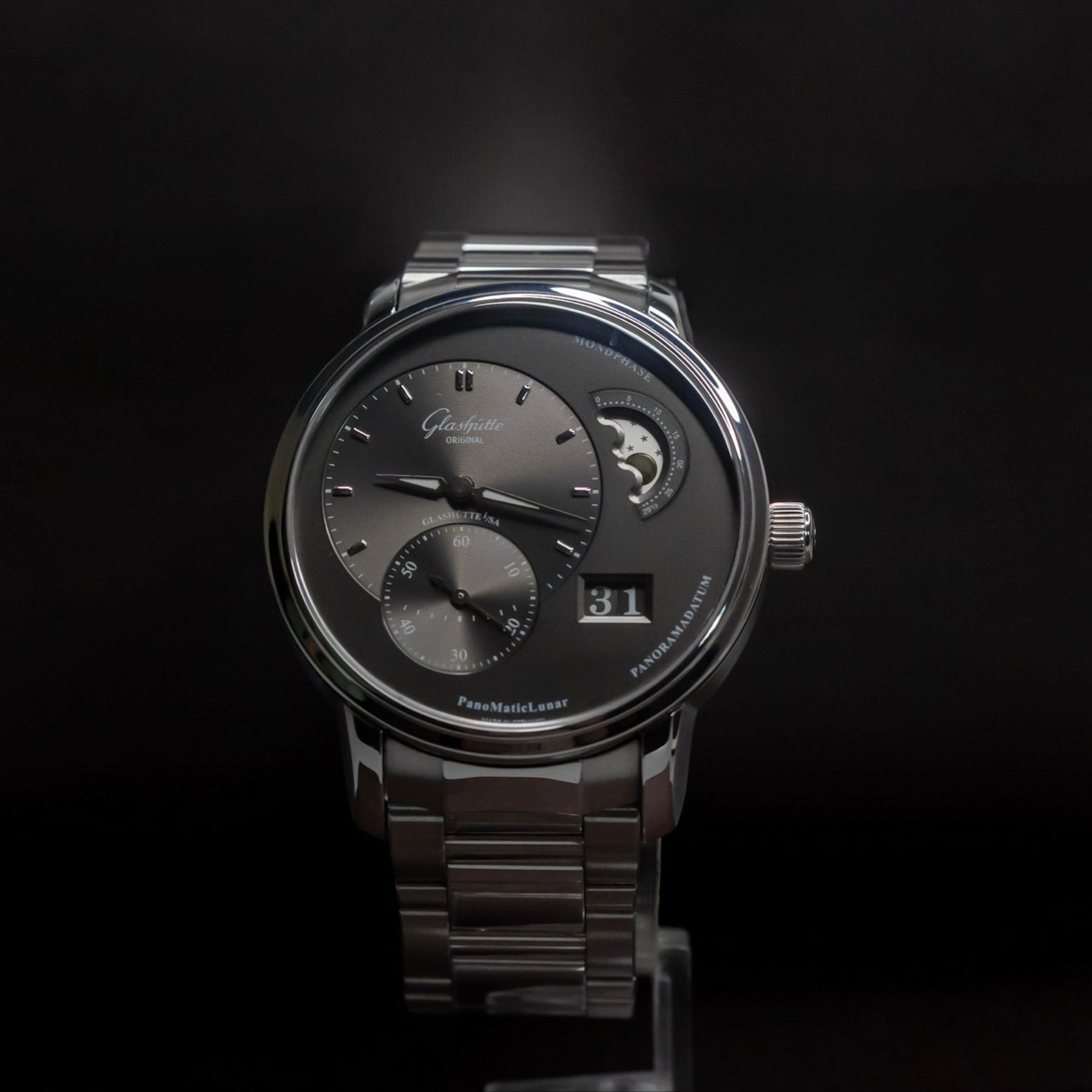 Glashütte Original PanoMaticLunar 1-90-02-43-32-24 Grey Dial 40mm Automatic Big Date