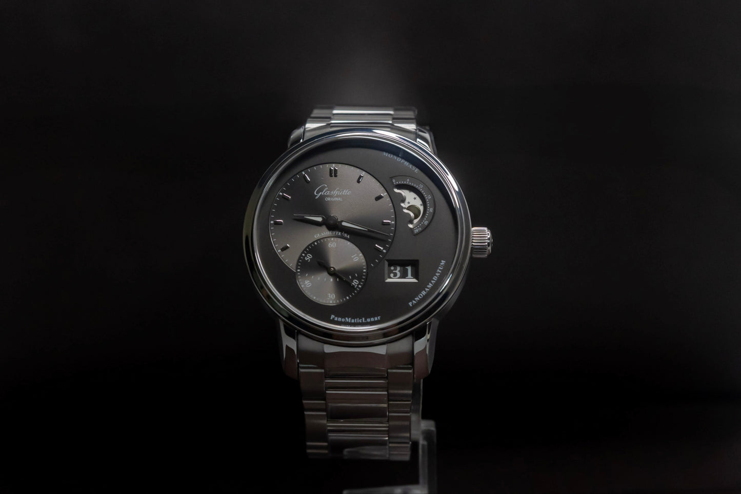 Glashütte Original PanoMaticLunar 1-90-02-43-32-24 Grey Dial 40mm Automatic Big Date