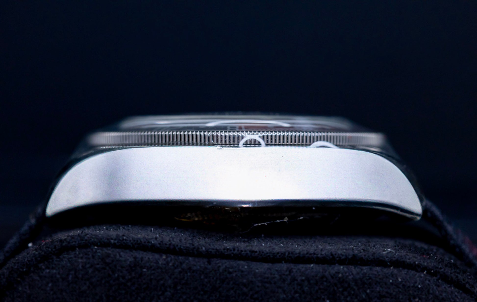 Side view of the 2026 Tudor Black Bay GMT Pepsi watch showcasing its sleek profile and polished case.
