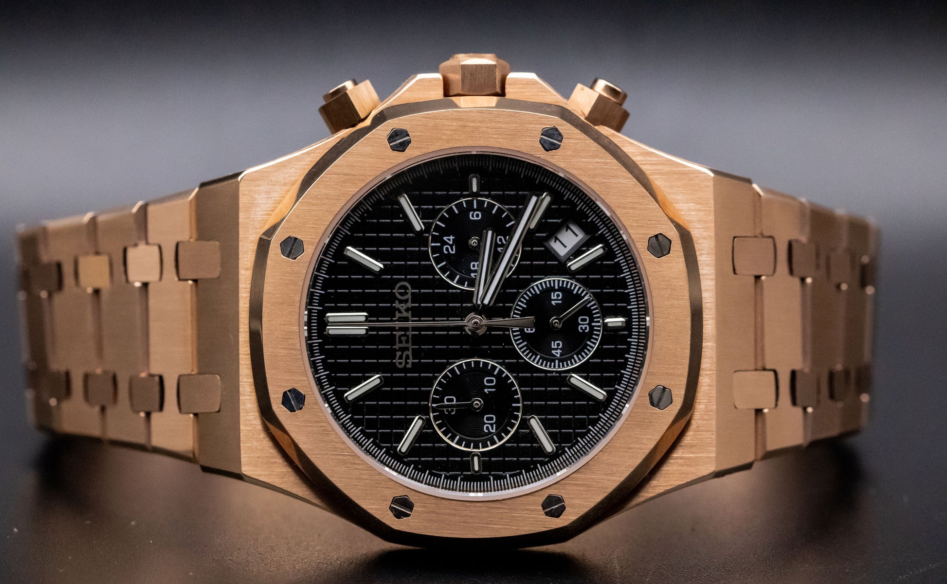 Seikomod Oak RoseGold Chrono image 3