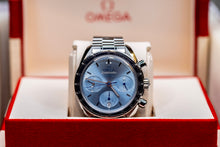 Omega Speedmaster Chronograph 38 review - blue dial watch in original box.