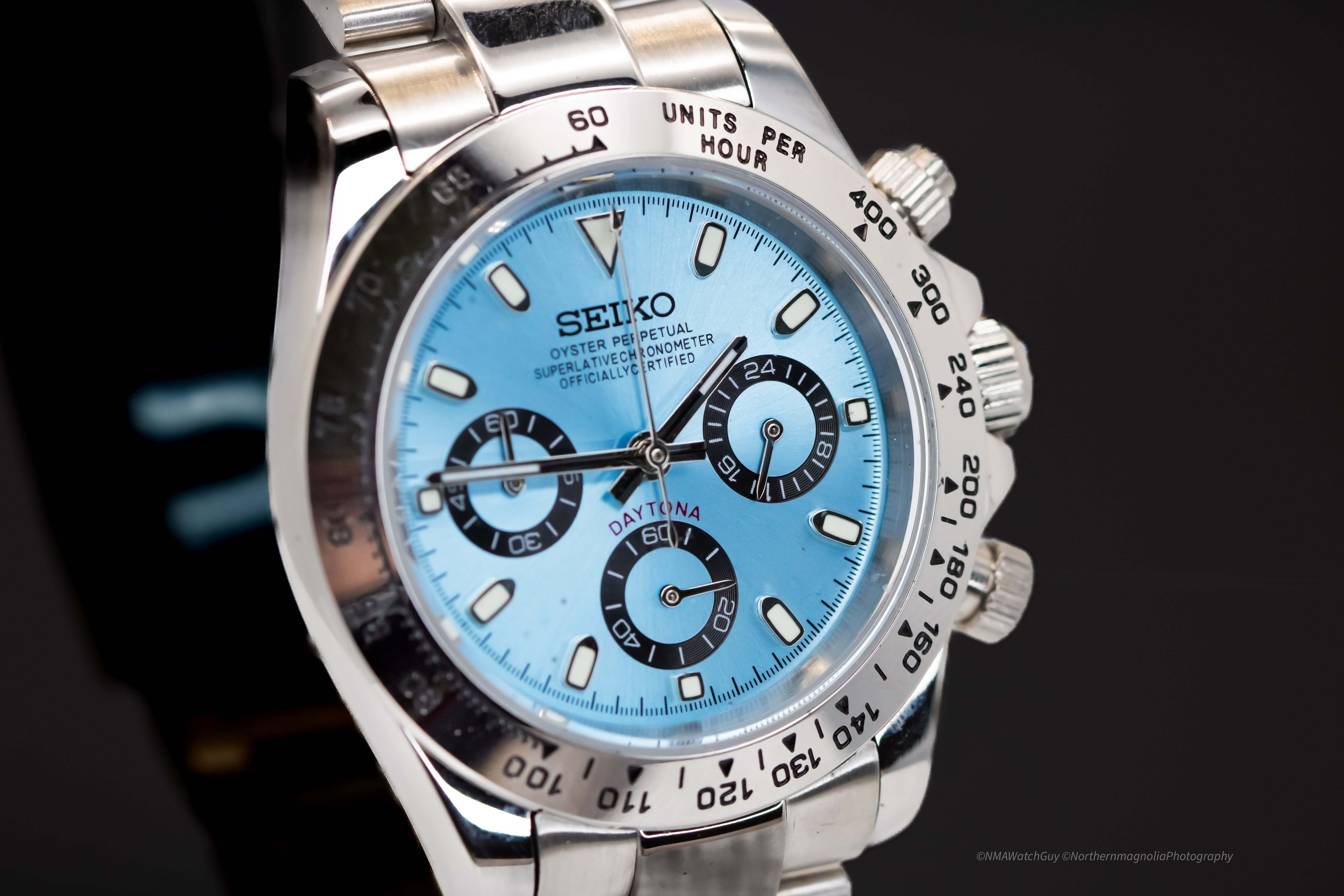 Seikomod Silver Daytona - Ice Blue Dial Watch – Kingdom