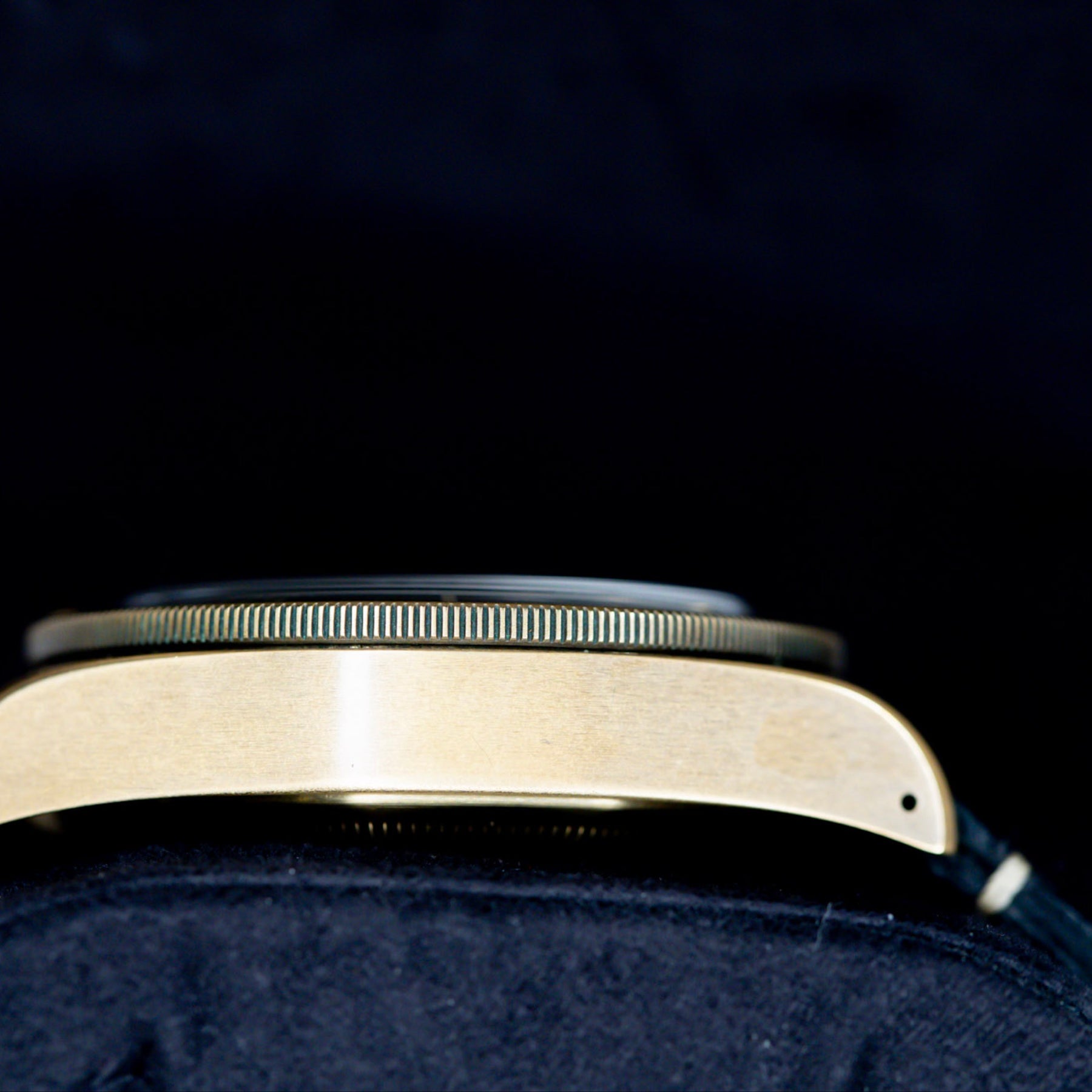 Side view of the 2022 Tudor Black Bay Bronze watch showcasing its unique bronze case.