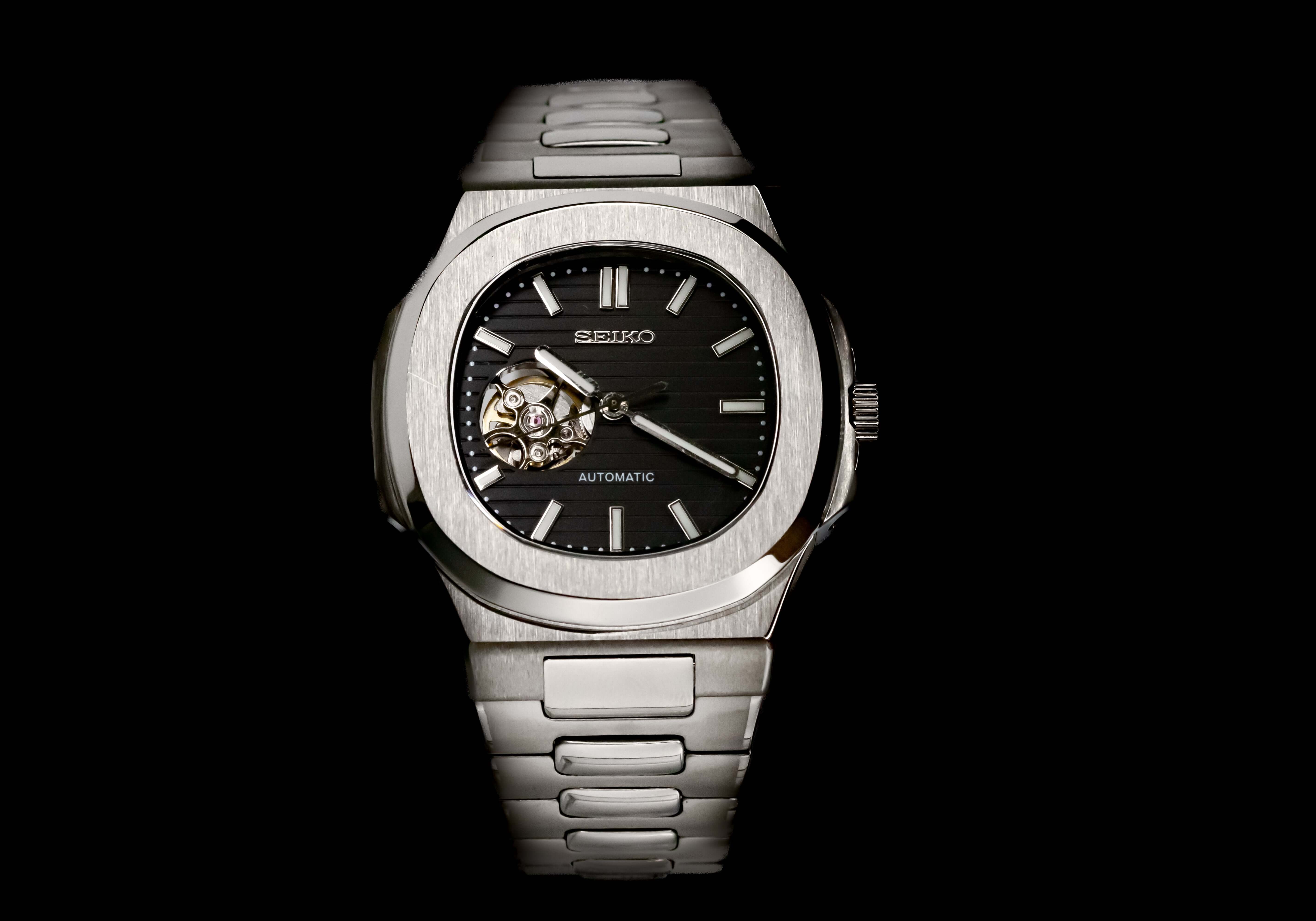 美品SATOKA open Heart size1 Citizen Mechanical Open Heart Green Dial Men 40mm NH9134-83X