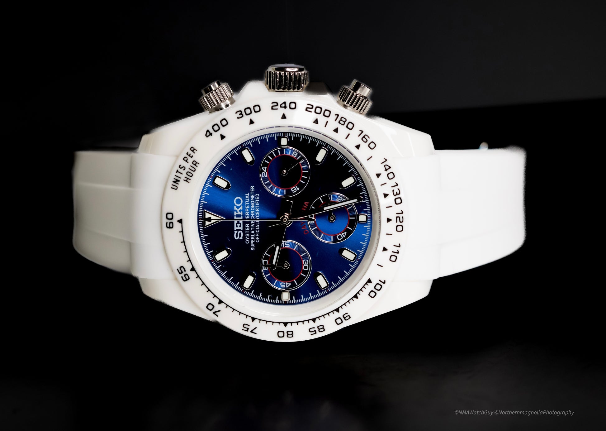 Seikomod White Ceramic Daytona image 3