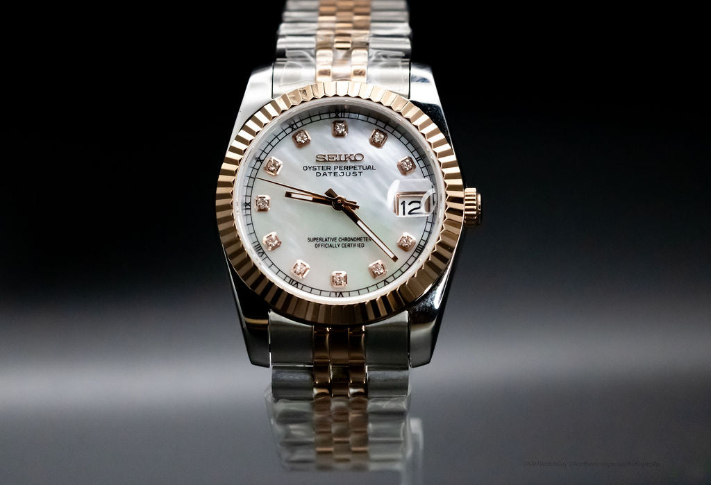 Pearl Baguette DateJust Seikomod image 0