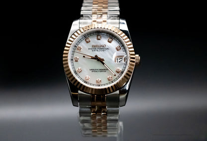 Pearl Baguette DateJust Seikomod image 0