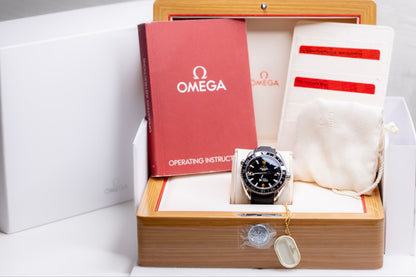 2024 Omega Seamaster Planet Ocean 600M GMT watch in original box with operating instructions and papers