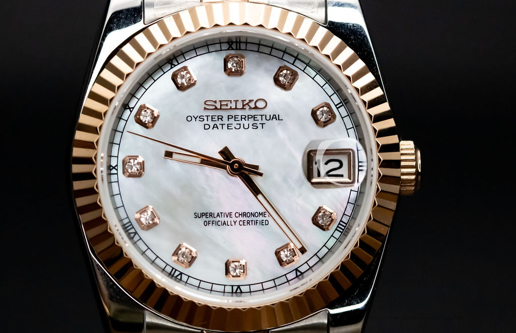 Pearl Baguette DateJust Seikomod image 3