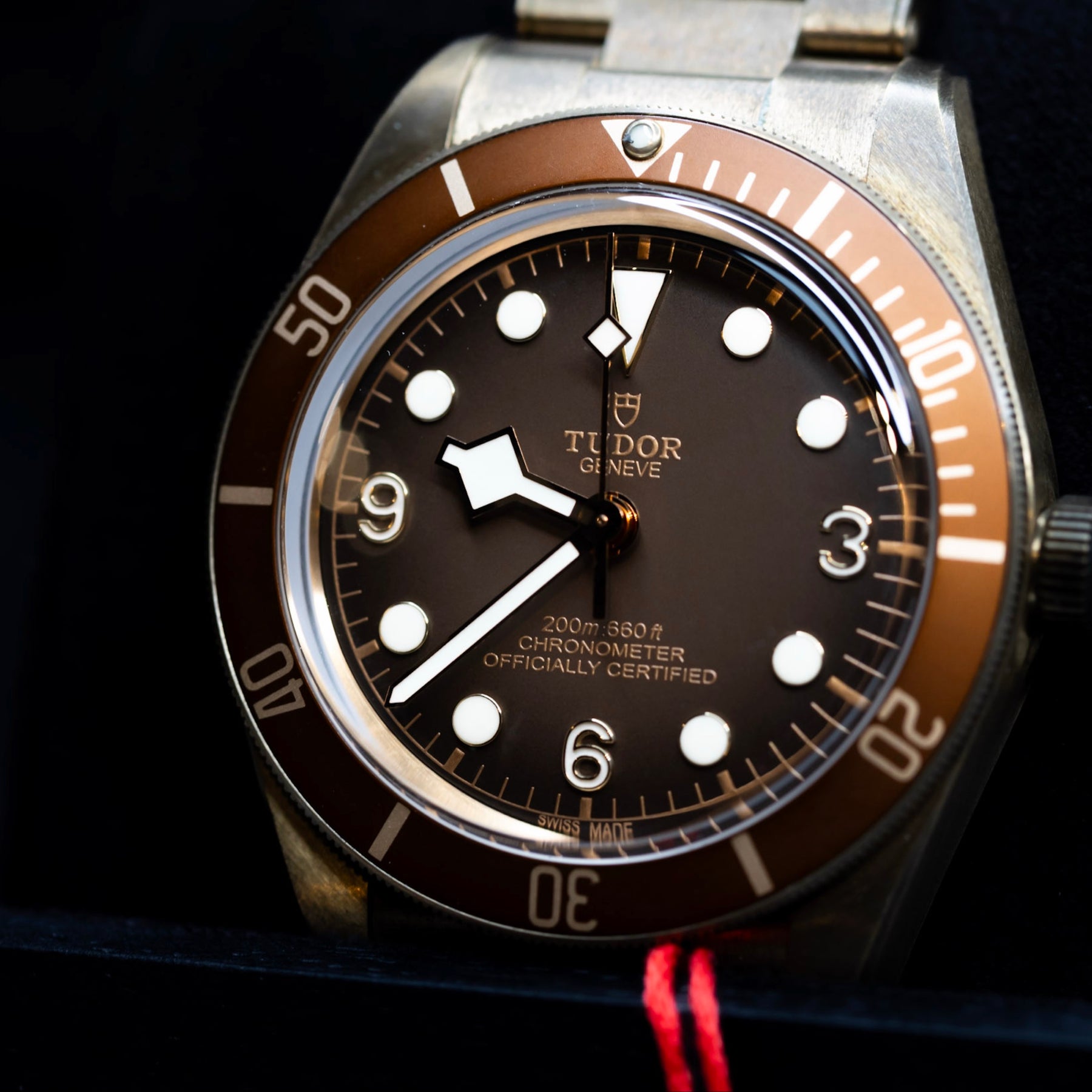 2022 Tudor Black Bay Fifty-Eight bronze watch in original box with unique brown-bronze color scheme.