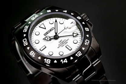 Black Seikomod Explorer II GMT image 5