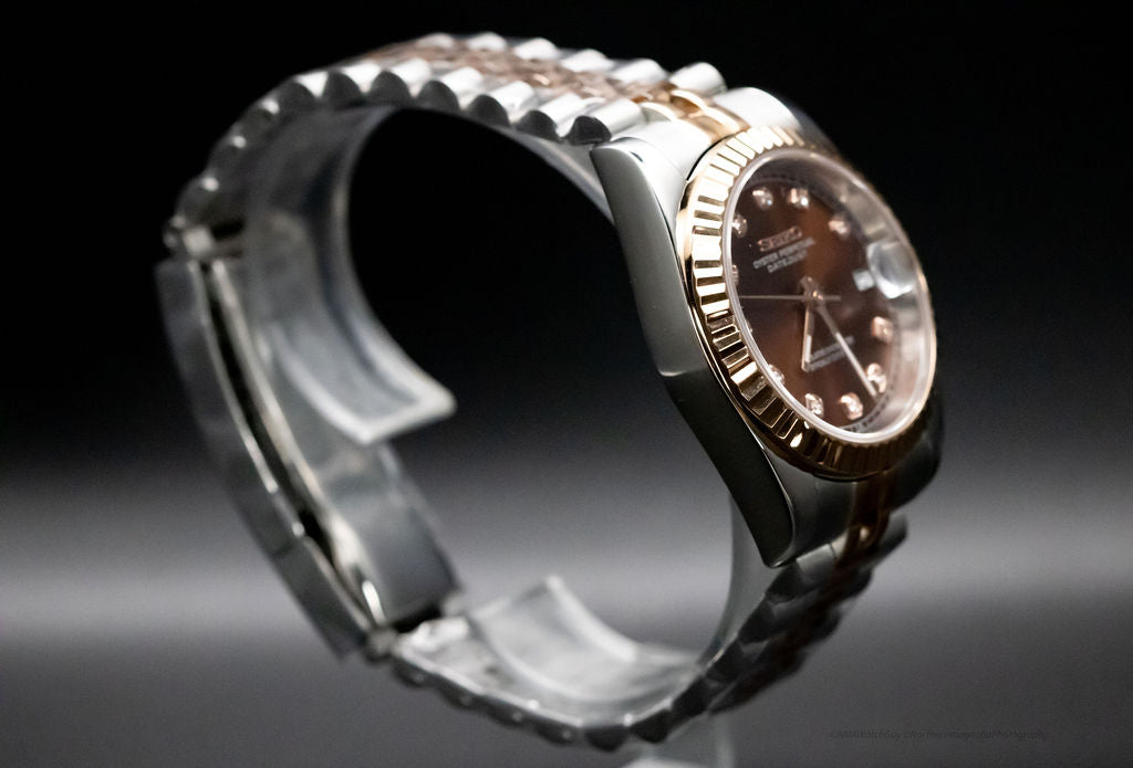 Chocolate Diamond DateJust Seikomod image 2