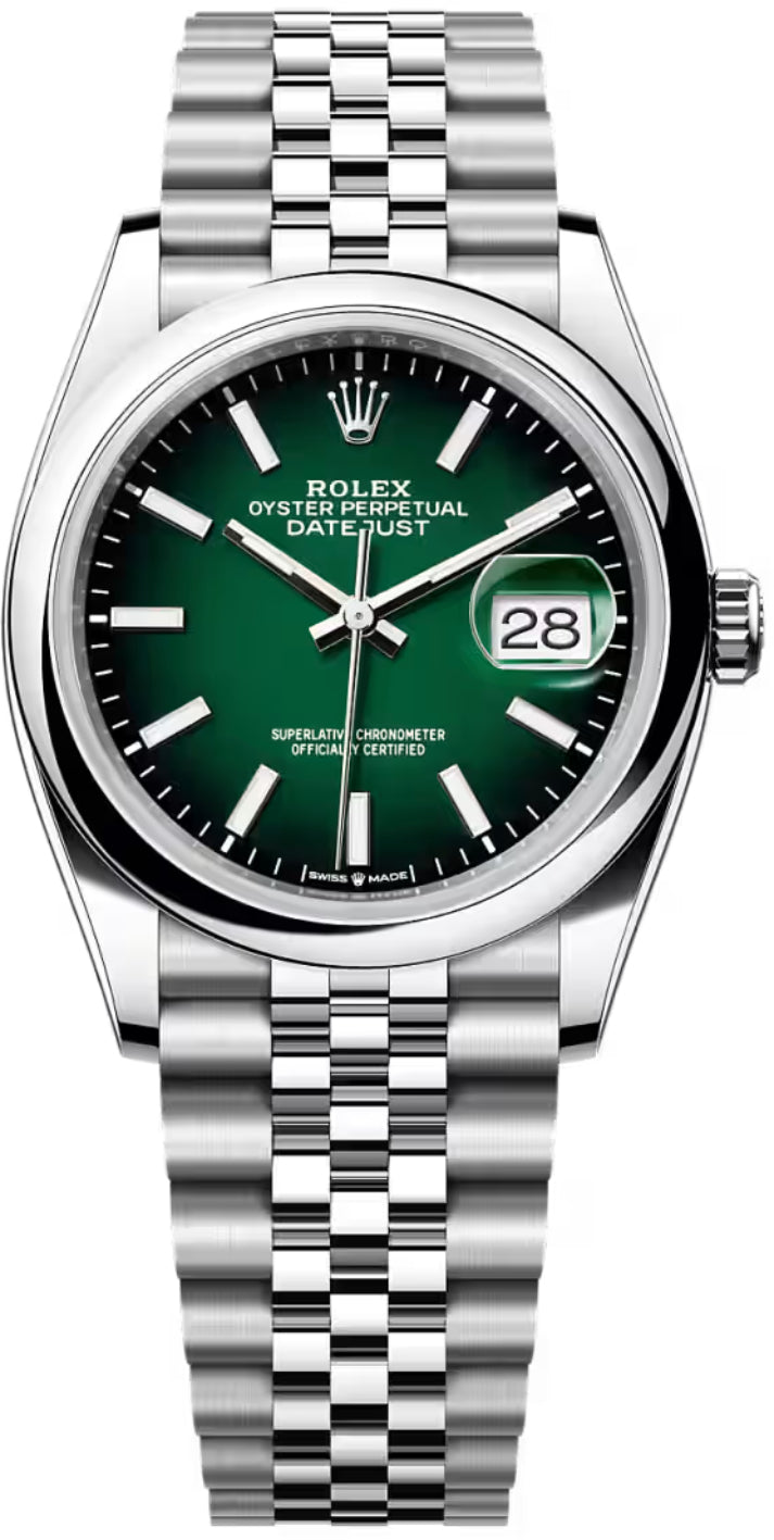Rolex Datejust 36 Oystersteel Green Ombré Dial Jubilee Bracelet - 126200 - 2026