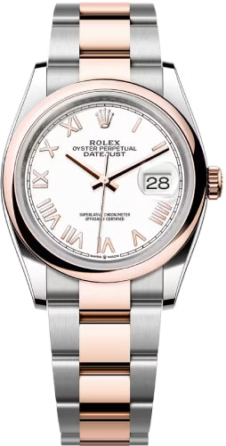 Rolex Datejust 36 Oystersteel Everose Gold White Dial Domed Bazel Oyster Bracelet - 126201 - 2026