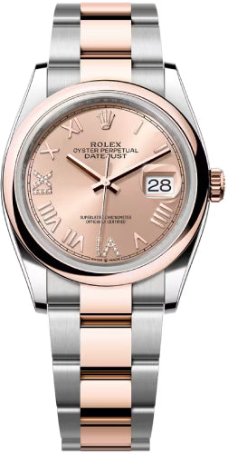 Rolex Datejust 36 Oystersteel Everose Gold Rosé-Colour Diamond Set Dial Domed Bazel Oyster Bracelet - 126201 - 2026