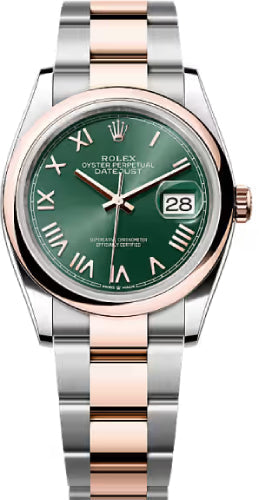 Rolex Datejust 36 Oystersteel Everose Gold Mint Green Dial Domed Bazel Oyster Bracelet - 126201 - 2026