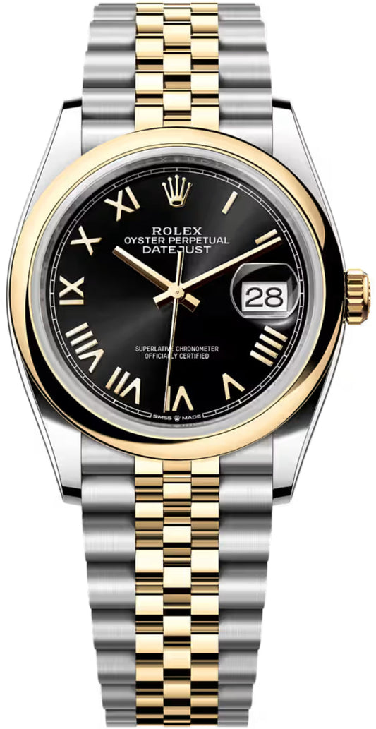 Rolex Datejust 36 Oystersteel And Yellow Gold Bright Black Dial Jubilee Bracelet - 126203 - 2026
