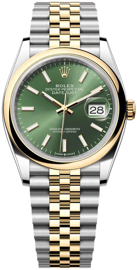 Rolex Datejust 36 Oystersteel And Yellow Gold Olive Green Dial Jubilee Bracelet - 126203 - 2026