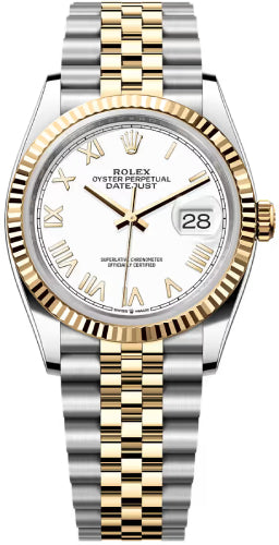 Rolex Datejust 36 Oystersteel And Yellow Gold White Roman Dial Jubilee Bracelet - 126233 - 2026